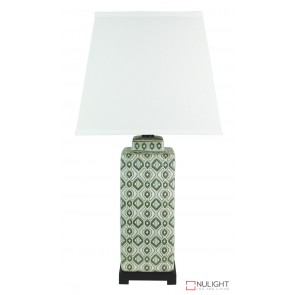 Tia Chevron Pattern Ceramic Table Lamp With Shade ORI