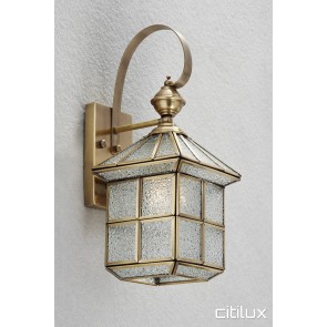 Punchbowl Classic Outdoor Brass Wall Light Elegant Range Citilux
