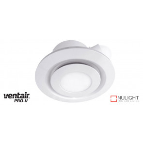 AIRBUS 250 - 250mm Quality Side Ducted Exhaust Fan With 14w LED Panel (891Lm) - Extra Low Profile - Round - White VTA