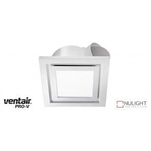 AIRBUS 250 - 250mm Quality Side Ducted Exhaust Fan With 14w LED Panel (891Lm) - Extra Low Profile - Square - White VTA