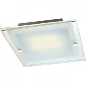 Panel 28cm Flush Mount Ceiling Light in Satin Chrome Sunny Lighting