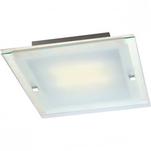 Panel 35cm Flush Mount Ceiling Light in Satin Chrome Sunny Lighting
