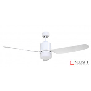 ASHTON - 52 inch 1300mm ABS 3 Blade Ceiling Fan in White with 15-18w LED Light (1500Lm, 3000K Warm White) VTA