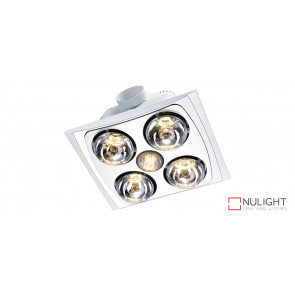 FRANKLIN - 4 Light 3 in 1 Bathroom Heat Exhaust - side ducted - 6w LED R80 energy saver  globe - White VTA
