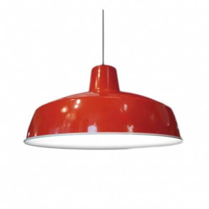 Replica Industrial Funnel Pendant Lamp in Red or Raw Aluminium Z Two Lights