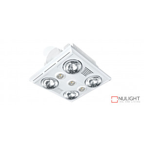 GARRISON 4 - 4 Light 3 in 1 Bathroom Heat Exhaust 4 x 375w With 3 x LED Centre Lights (4000K NW)- White VTA