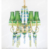 French Copper Color Crystal Beaded Single-Tier Chandelier Citilux