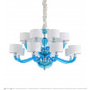 Simple European-Style Lake Blue Primary Color Glass Medium Chandelier Citilux