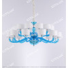 Simple European-Style Lake Blue Primary Color Glass Large Chandelier Citilux