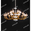 Simple European Glass Primary Color Glass White Jade Cover Chandelier Large Citilux