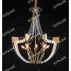 Modern Minimalist Curved Acrylic Stainless Steel Chandelier Large Citilux