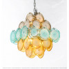 Modern Light Luxury Colored Jade Glass Square Chandelier Small Citilux
