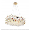 Full Copper Lantern-Shaped Crystal Long Dining Chandelier Small Citilux