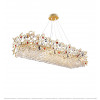 Full Copper Lantern-Shaped Crystal Long Dining Chandelier Citilux