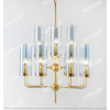 Stainless Steel Blue Glass Chandelier Citilux