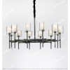 All-Copper American Glass Single-Tier Chandelier Large Citilux